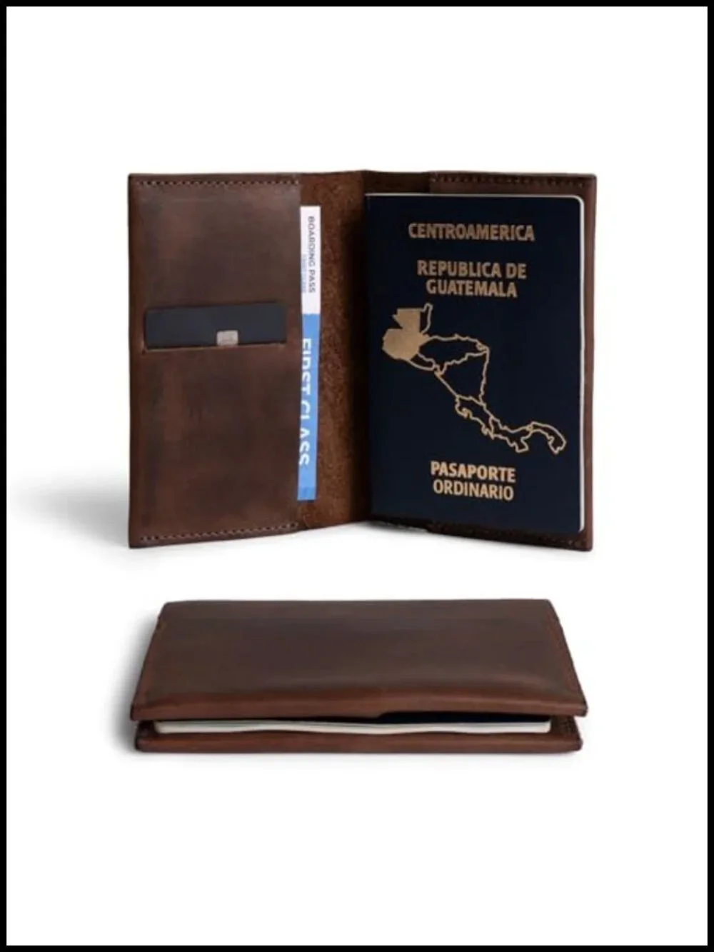 Full Grain Leather Passport Case with Credit Card Slot, Wallet, Travel Accessory